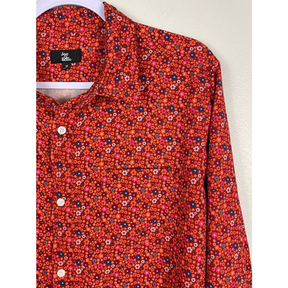 Joe & Bella Magnetic Button-Down Shirt Seth Orange Floral Print Men’s Medium - Picture 7 of 13